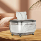 Maxbell Tissue Box holder Pet,ABS Clear Convenient for Office Bedroom Kitchen Black