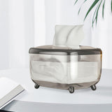 Maxbell Tissue Box holder Pet,ABS Clear Convenient for Office Bedroom Kitchen Black
