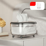 Maxbell Tissue Box holder Pet,ABS Clear Convenient for Office Bedroom Kitchen Black