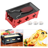 Maxbell Non Stick Candlelight Cheese Raclette with Foldable Handle for Kitchen Red