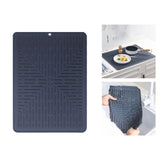 Maxbell Silicone Drain Pad Non Slip Anti Scald Easy Clean for Kitchen Utensils dark gray
