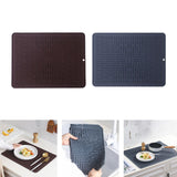 Maxbell Silicone Drain Pad Non Slip Anti Scald Easy Clean for Kitchen Utensils dark gray