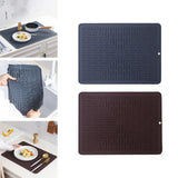Maxbell Silicone Drain Pad Non Slip Anti Scald Easy Clean for Kitchen Utensils dark gray