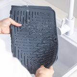 Maxbell Silicone Drain Pad Non Slip Anti Scald Easy Clean for Kitchen Utensils dark gray