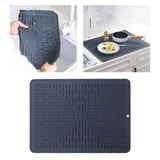 Maxbell Silicone Drain Pad Non Slip Anti Scald Easy Clean for Kitchen Utensils dark gray