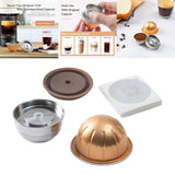 Maxbell Coffee Pod Tamper Espresso Cup Stainless Steel Refillable for Coffee Maker style B