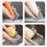 Maxbell Multi Function Vegetable Fruit Brush Insulation Pads Potato Scrubber Supply Gray
