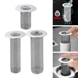 Maxbell Floor Drain Filter Stainless Steel Anti Clogging Bathtub Mesh Basket Filter Fit 29mm-53mm Short