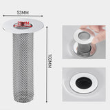 Maxbell Floor Drain Filter Stainless Steel Anti Clogging Bathtub Mesh Basket Filter Fit 29mm-53mm Long