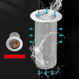 Maxbell Floor Drain Filter Stainless Steel Anti Clogging Bathtub Mesh Basket Filter Fit 29mm-53mm Long