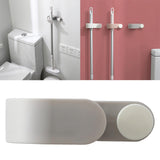 Maxbell Wall Mount Broom Holder Hooks No Punching Pantry Organization Mop Hanger Gray