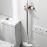 Maxbell Wall Mount Broom Holder Hooks No Punching Pantry Organization Mop Hanger Pink