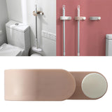 Maxbell Wall Mount Broom Holder Hooks No Punching Pantry Organization Mop Hanger Pink