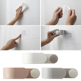 Maxbell Wall Mount Broom Holder Hooks No Punching Pantry Organization Mop Hanger Pink