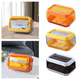 Maxbell Transparent Tissue Cover Dispenser Toilet Paper Organizer for Kitchen Home Yellow