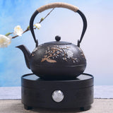 Maxbell Cast Iron Teapot Traditional Tea Kettle 1200ml for Boiling Water Making Tea