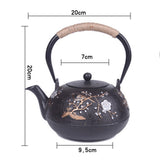 Maxbell Cast Iron Teapot Traditional Tea Kettle 1200ml for Boiling Water Making Tea