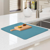 Maxbell Drain Pad Heat Resistant Dinnerware Placemat Pot Mat for Kitchen Counter Blue Medium
