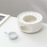 Maxbell Teapot Warmer Coffee Tea Warmer for Glass Teapot Ceramic Teapot White