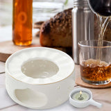 Maxbell Teapot Warmer Coffee Tea Warmer for Glass Teapot Ceramic Teapot White