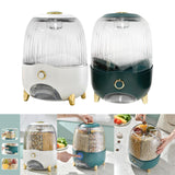 Maxbell 6 Compartment Rotary Rice Dispenser Dry Food Storage Containers Storage Box White
