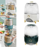 Maxbell 6 Compartment Rotary Rice Dispenser Dry Food Storage Containers Storage Box White