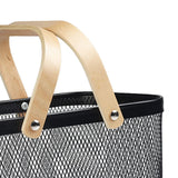 Maxbell Metal Hollow Picnic Basket Hollow Out Basket for Travel Dessert Dining Room Black