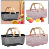 Maxbell Metal Hollow Picnic Basket Hollow Out Basket for Travel Dessert Dining Room Black
