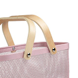 Maxbell Metal Hollow Picnic Basket Hollow Out Basket for Travel Dessert Dining Room Pink