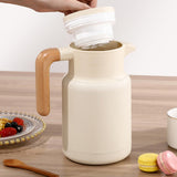 Maxbell Thermal Coffee Carafe Stainless Steel Milk Kettle 1300ml Coffee Pot for Drom Beige