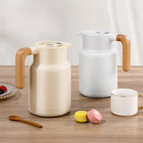 Maxbell Thermal Coffee Carafe Stainless Steel Milk Kettle 1300ml Coffee Pot for Drom Beige