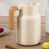 Maxbell Thermal Coffee Carafe Stainless Steel Milk Kettle 1300ml Coffee Pot for Drom Beige