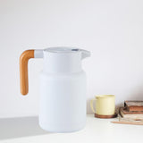 Maxbell Thermal Coffee Carafe Stainless Steel Milk Kettle 1300ml Coffee Pot for Drom White