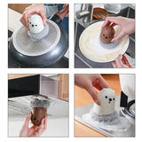 Maxbell Multipurpose Dishwashing Brush Scrub Scrubber with Base Durable for Washing Brown