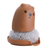 Maxbell Multipurpose Dishwashing Brush Scrub Scrubber with Base Durable for Washing Brown