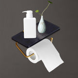 Maxbell Tissue Paper Shelf with Tray Paper Holder with Shelf for Home Hotel Toilet Black
