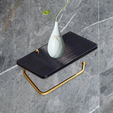 Maxbell Tissue Paper Shelf with Tray Paper Holder with Shelf for Home Hotel Toilet Black