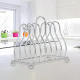 Maxbell Pot Lid Rack Kitchen Organizer for Serving Trays Wall Cabinets Dining Tables Silver
