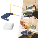 Maxbell Modern Kitchen Sink Strainer Basket with Hanger Holder Soap for Bathroom blue