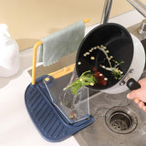 Maxbell Modern Kitchen Sink Strainer Basket with Hanger Holder Soap for Bathroom blue