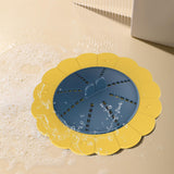 Maxbell Shower Drain Covers with Handle Prevent Odor for Kitchen Bathtub Shower Room Blue Yellow