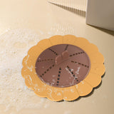 Maxbell Shower Drain Covers with Handle Prevent Odor for Kitchen Bathtub Shower Room Yellow Brown