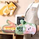 Maxbell Oven Mitts Washable with Lanyard Silicone Material for Baking Barbecue Rabbit
