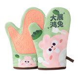 Maxbell Oven Mitts Washable with Lanyard Silicone Material for Baking Barbecue Rabbit