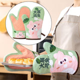 Maxbell Oven Mitts Washable with Lanyard Silicone Material for Baking Barbecue Rabbit