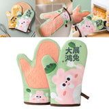 Maxbell Oven Mitts Washable with Lanyard Silicone Material for Baking Barbecue Rabbit