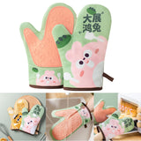 Maxbell Oven Mitts Washable with Lanyard Silicone Material for Baking Barbecue Rabbit