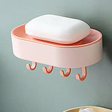 Maxbell Soap Sponge Rack Draining Kitchen Storage Rack Storage Rack for Shower Pink