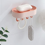 Maxbell Soap Sponge Rack Draining Kitchen Storage Rack Storage Rack for Shower Pink