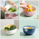 Maxbell Colander Rice Washer Strainer Bowl Drain Strainer Basket for Tomatoes Beans orange
